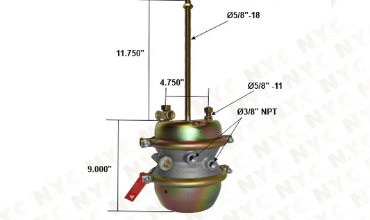 BRAKE CHAMBER, T30-30 DD (GOLDEN)