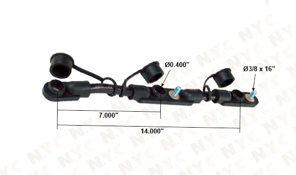 BLACK MULTI-BATTERY OVERMOLDED BATTERY CABLE ASSEMBLY FOR 3  BATTERY SETUPS