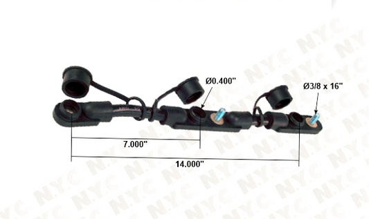 BLACK MULTI-BATTERY OVERMOLDED BATTERY CABLE ASSEMBLY FOR 3  BATTERY SETUPS