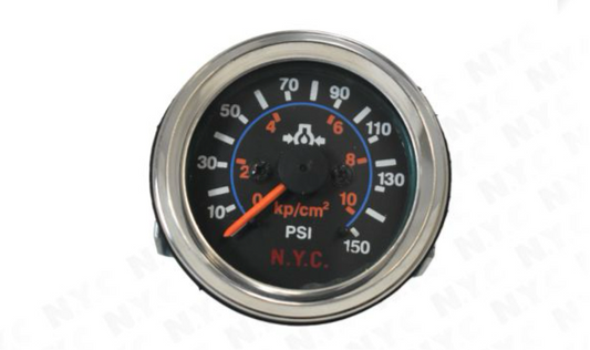 GAUGE, OIL PRESSURE (CHROME BEZEL) (MECHANICAL)