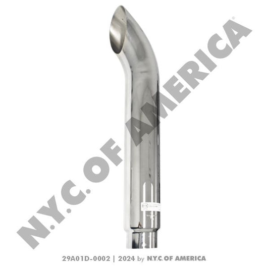 EXHAUST CHROME CURVED STACK 6in  x 48in  OD - REDUCED 5in