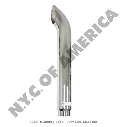 EXHAUST CHROME CURVED STACK 6in  x 60in  OD - REDUCED 5in