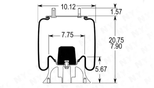 AIR SPRING BOTTOM PLATE TYPE ALUMINUM