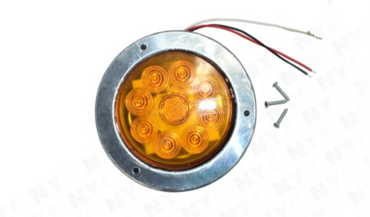 LED 4in  FLUSH-MOUNT  STOP/TURN/TAIL LIGHT  12 VOLTS, STAINLESS STEEL GROMMET