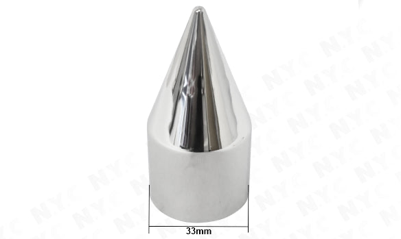 CHROME NUT COVER, CONE STYLE, 33MM X H: 105MM