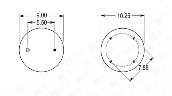 AIR SPRING BOTTOM PLATE TYPE ALUMINUM