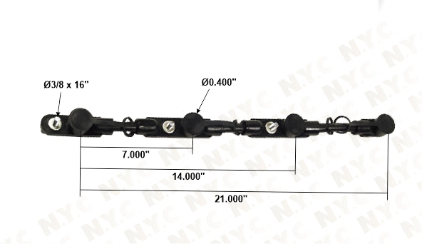 BLACK MULTI-BATTERY OVERMOLDED BATTERY CABLE ASSEMBLY FOR 4 BATTERY SETUPS