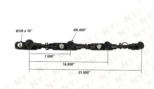 BLACK MULTI-BATTERY OVERMOLDED BATTERY CABLE ASSEMBLY FOR 4 BATTERY SETUPS