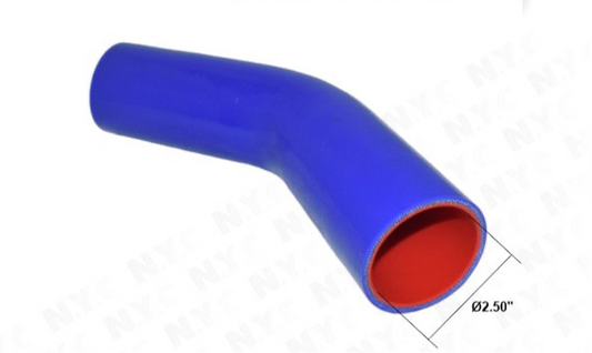 HOSE, CONNECTOR SILICONE 45° TEMP: -65F TO 350F. ID:2.5 IN L:6in X6in  (IN)