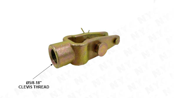 CLEVIS ASSEMBLY 5/8in -18 STRAIGHT FOR 3030LSI & AUTOMATIC SLACK ADJUSTERS