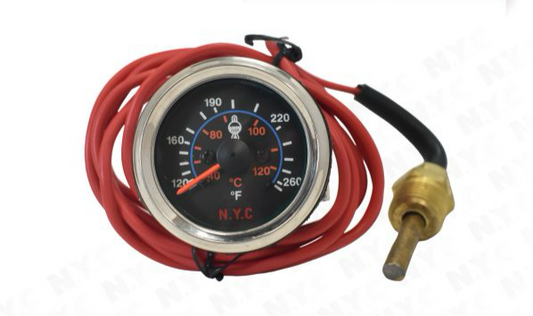 GAUGE, WATER TEMP BEZEL CHROME (MECHANICAL W/72 IN. TUBE)